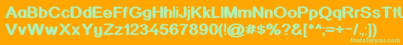 KickAssinger Font – Green Fonts on Orange Background