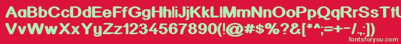KickAssinger Font – Green Fonts on Red Background