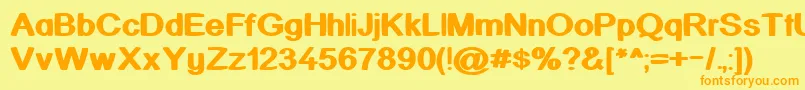 KickAssinger Font – Orange Fonts on Yellow Background