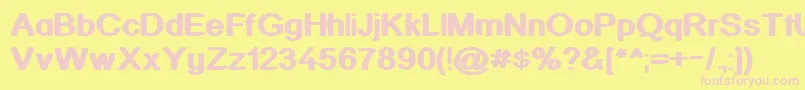KickAssinger Font – Pink Fonts on Yellow Background