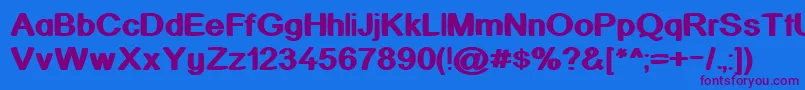 KickAssinger Font – Purple Fonts on Blue Background
