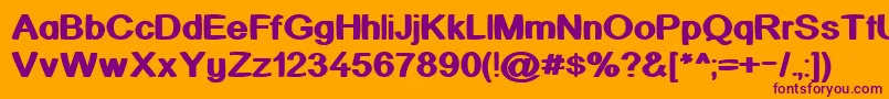 KickAssinger Font – Purple Fonts on Orange Background