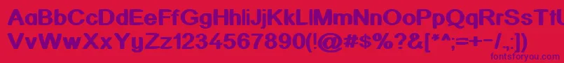 KickAssinger Font – Purple Fonts on Red Background