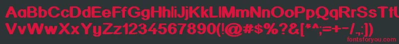 KickAssinger Font – Red Fonts on Black Background