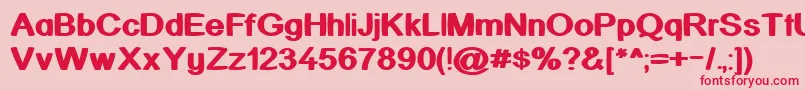 KickAssinger Font – Red Fonts on Pink Background