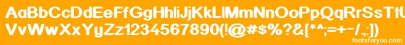 KickAssinger Font – White Fonts on Orange Background