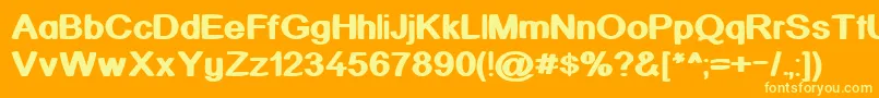 KickAssinger Font – Yellow Fonts on Orange Background