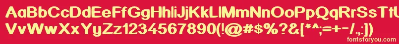 KickAssinger Font – Yellow Fonts on Red Background