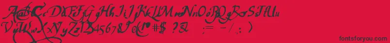 PwChancelaresca Font – Black Fonts on Red Background
