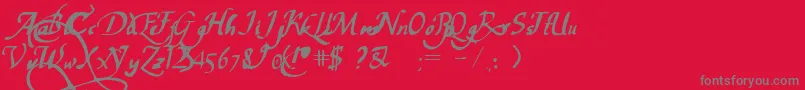 PwChancelaresca Font – Gray Fonts on Red Background