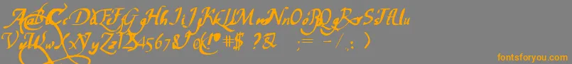PwChancelaresca Font – Orange Fonts on Gray Background