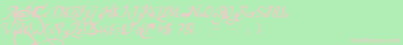 PwChancelaresca Font – Pink Fonts on Green Background