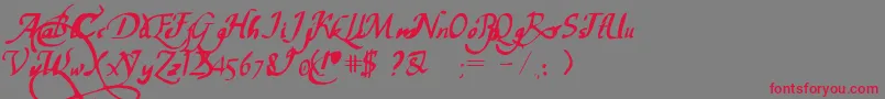 PwChancelaresca Font – Red Fonts on Gray Background