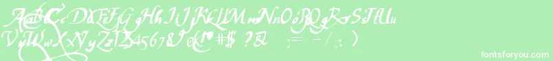 PwChancelaresca Font – White Fonts on Green Background