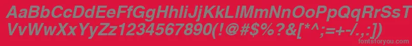 フォントSwansebi – 赤い背景に灰色の文字