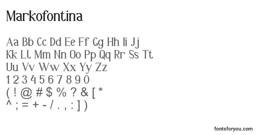 Markofontinaフォント–アルファベット、数字、特殊文字