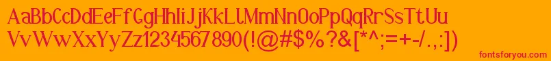 Markofontina Font – Red Fonts on Orange Background