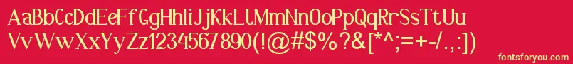 Markofontina Font – Yellow Fonts on Red Background