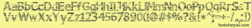 3DNoise-Schriftart – Schwarze Schriften auf gelbem Hintergrund