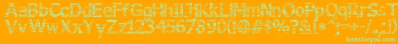 3DNoise-Schriftart – Grüne Schriften auf orangefarbenem Hintergrund
