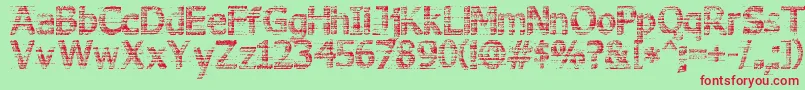 3DNoise-Schriftart – Rote Schriften auf grünem Hintergrund