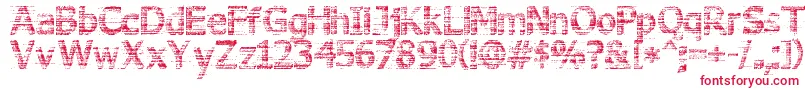 3DNoise-Schriftart – Rote Schriften auf weißem Hintergrund
