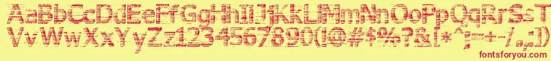 3DNoise Font – Red Fonts on Yellow Background
