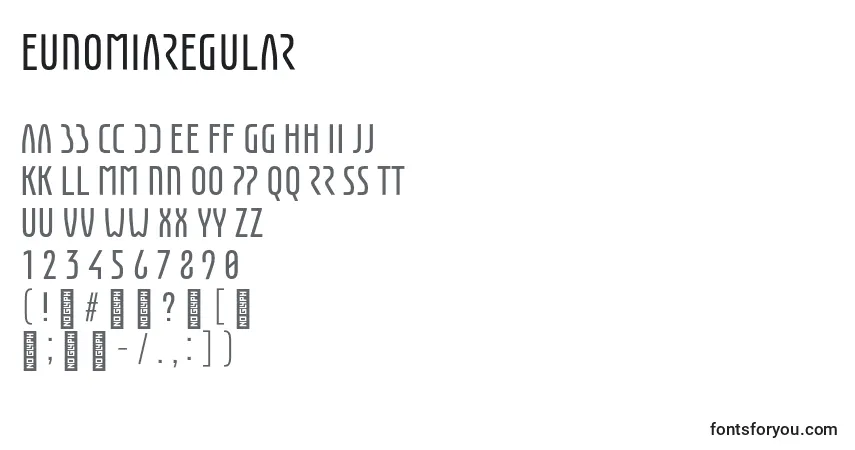 Шрифт EunomiaRegular – алфавит, цифры, специальные символы