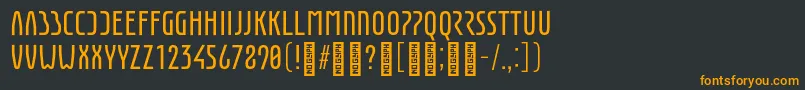 フォントEunomiaRegular – 黒い背景にオレンジの文字