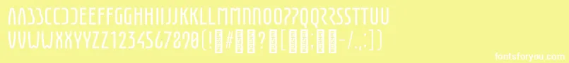 EunomiaRegular-Schriftart – Weiße Schriften auf gelbem Hintergrund
