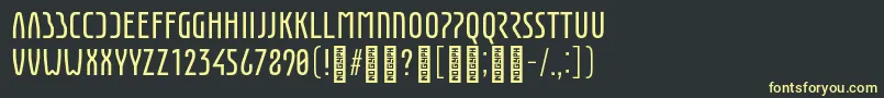 フォントEunomiaRegular – 黒い背景に黄色の文字