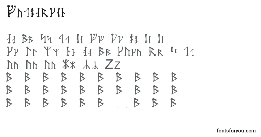 Schriftart Futharken – Alphabet, Zahlen, spezielle Symbole