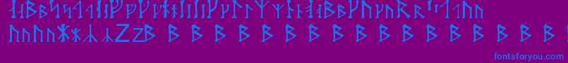 Futharken Font – Blue Fonts on Purple Background