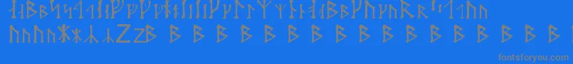 Futharken-Schriftart – Graue Schriften auf blauem Hintergrund