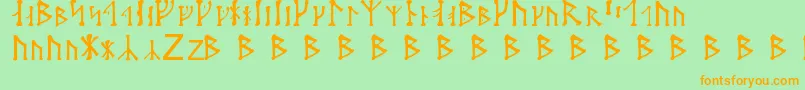 Futharken Font – Orange Fonts on Green Background