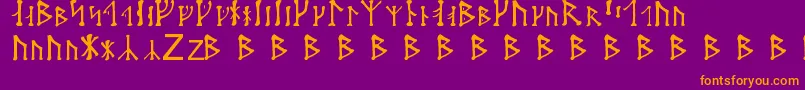 Futharken Font – Orange Fonts on Purple Background