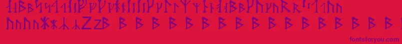 Futharken Font – Purple Fonts on Red Background
