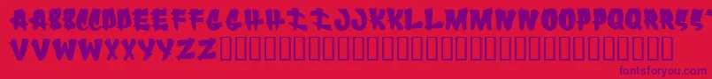 Flareups-Schriftart – Violette Schriften auf rotem Hintergrund
