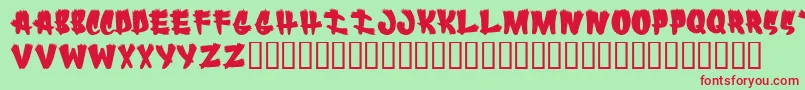 Flareups Font – Red Fonts on Green Background