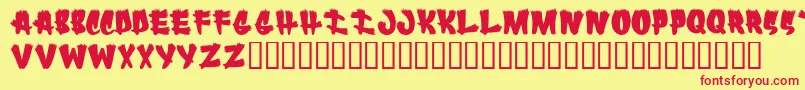 Flareups Font – Red Fonts on Yellow Background