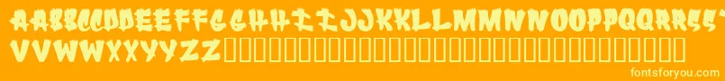 Flareups Font – Yellow Fonts on Orange Background