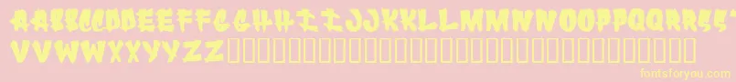 Flareups Font – Yellow Fonts on Pink Background