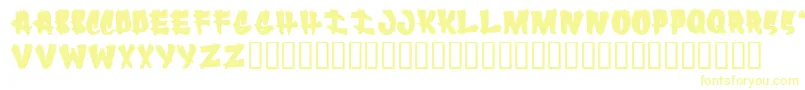 Flareups Font – Yellow Fonts on White Background