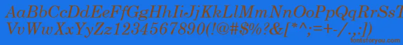 CenturySchoolbookSsiItalic Font – Brown Fonts on Blue Background