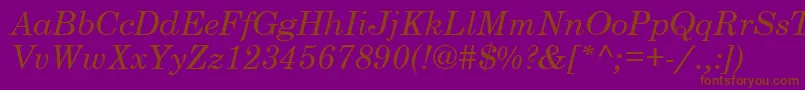 CenturySchoolbookSsiItalic Font – Brown Fonts on Purple Background