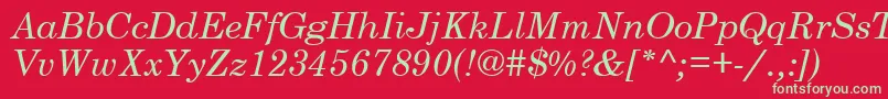 CenturySchoolbookSsiItalic Font – Green Fonts on Red Background