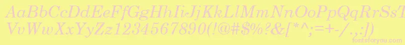 CenturySchoolbookSsiItalic Font – Pink Fonts on Yellow Background