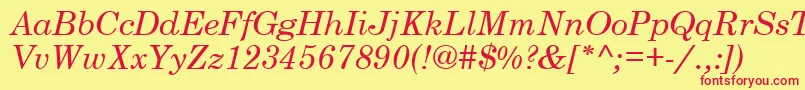 Шрифт CenturySchoolbookSsiItalic – красные шрифты на жёлтом фоне