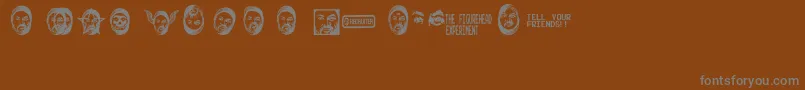 Figureheadexperiment-Schriftart – Graue Schriften auf braunem Hintergrund