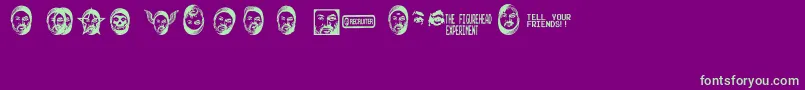 Figureheadexperiment Font – Green Fonts on Purple Background